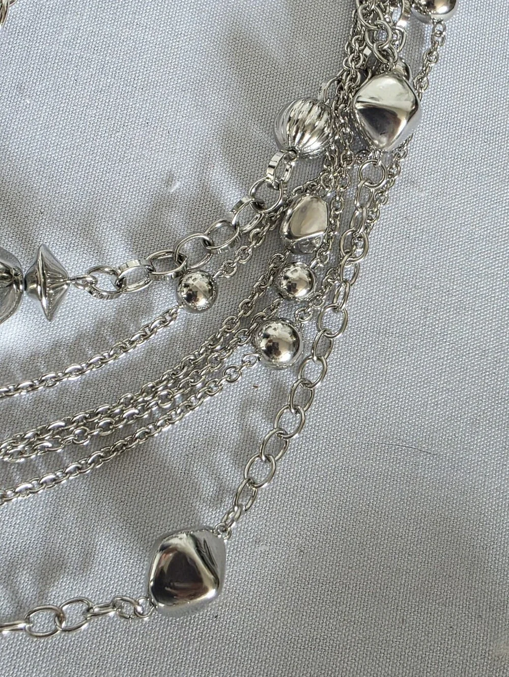 Statement Silver Multi Strand Chain Belt
